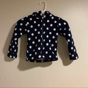 Harper Canyon navy polka dot fleece jacket